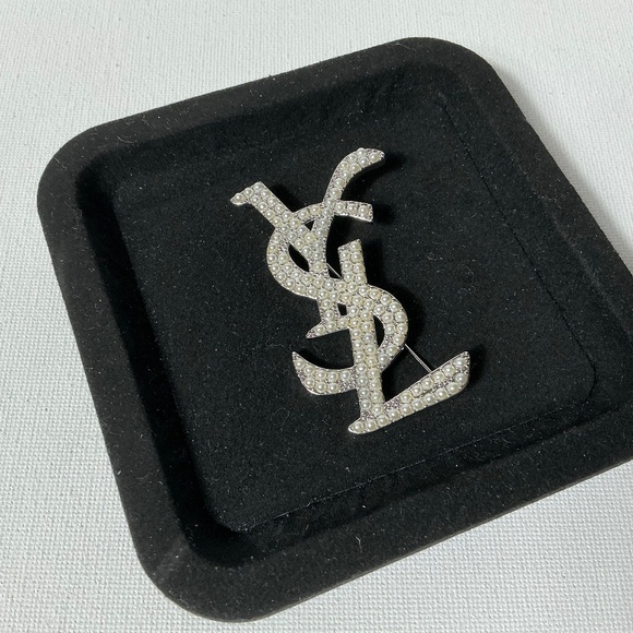 YSL Silver and Pearl Brooch - Picture 2 of 2